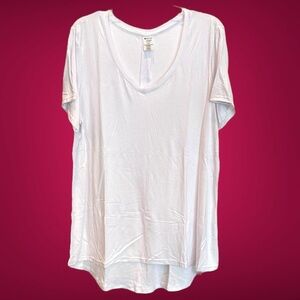 Members Mark Favorite Everyday Tee White S/S V-neck Shirt Top Size XXL NWOT